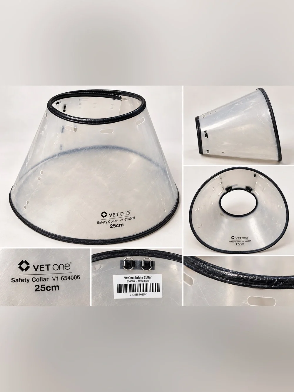 VetOne Safety Collar 25cm Clear Dog Recovery Cone